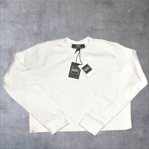 Young &‎ Reckless White Long Sleeve Crewneck Cropped Sweatshirt New NWT